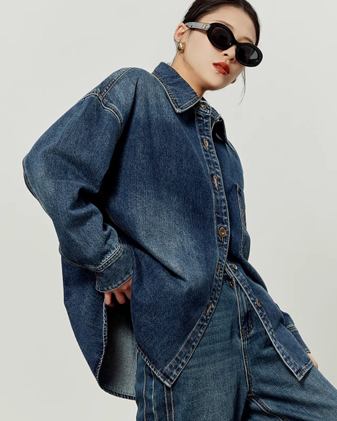 Retro Washed Denim Jacket / Straight Denim Pants LLA0017