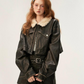 Boa Leather Short Jacket＆Leather Pants MAM0008