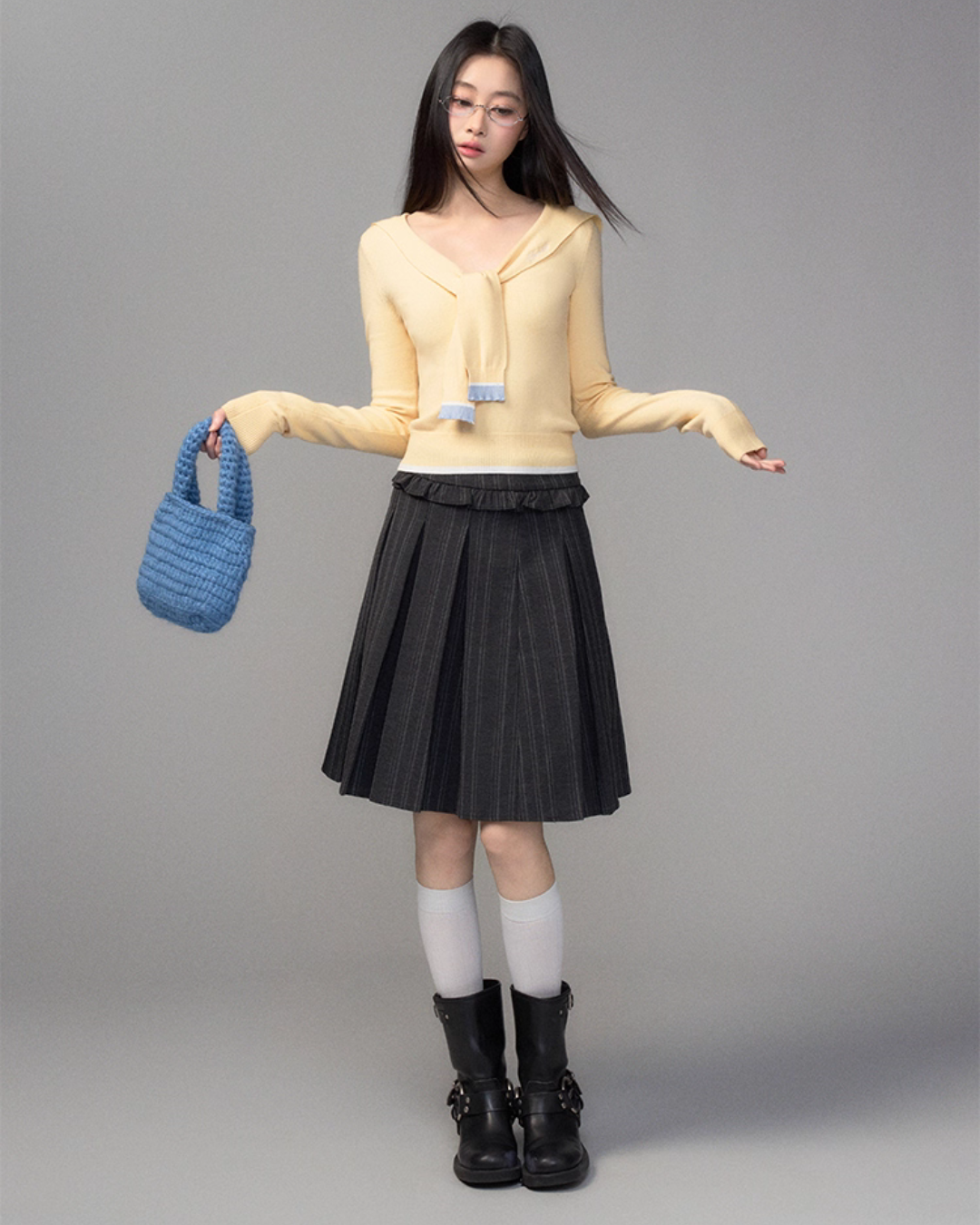 College Style Pleated Skirt TRK0003