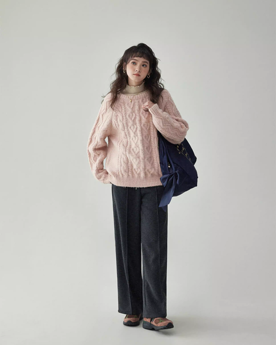 Round Neck Cable Knit Top AMU0042