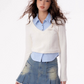 Shirt Layered V-Neck Knit ZZF0289