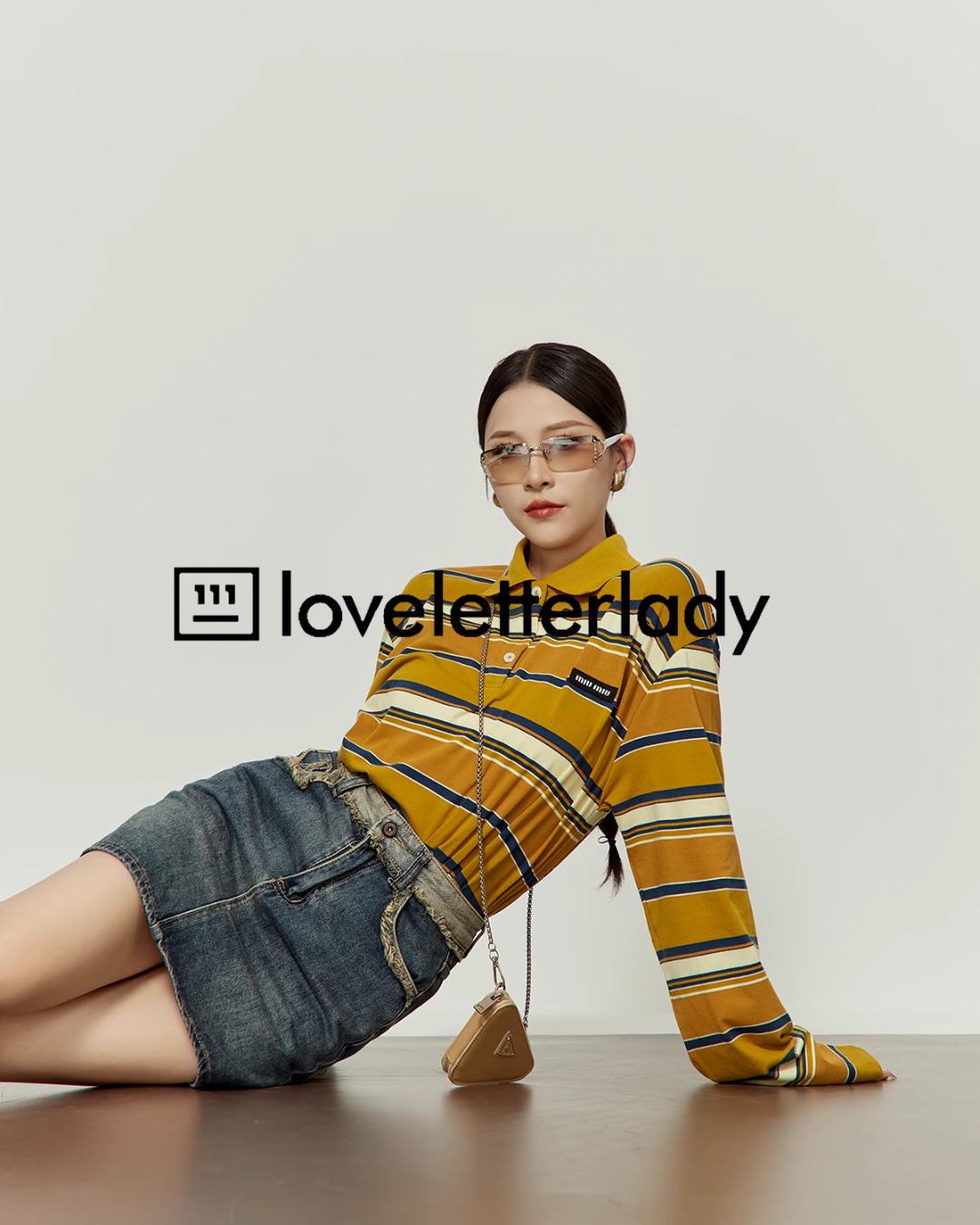 Polo Neck Yellow Striped Shirt LLA0264