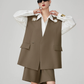 Gold Eyelet Big Vest / Wide Half Pants FER0281