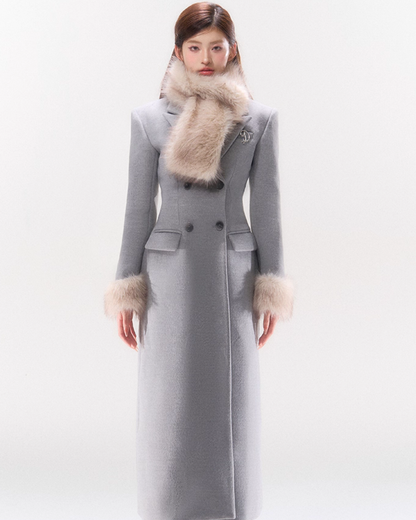 Wool Double Breasted Woolen Coat HID0002