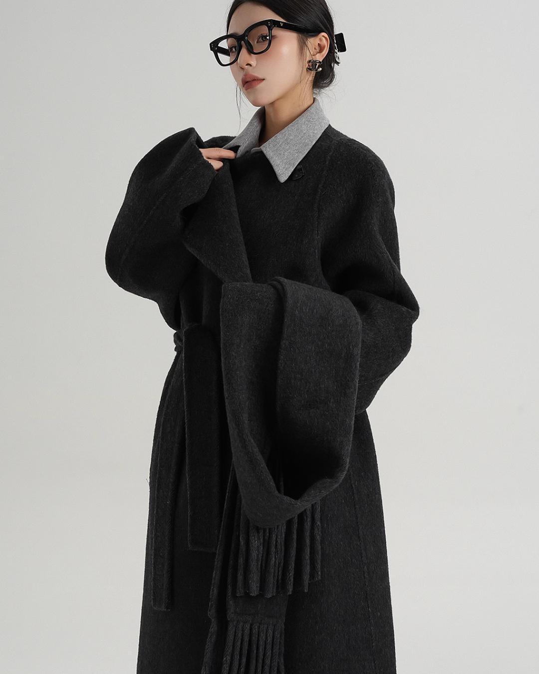 Belt Design Wool Long Coat SRS0322