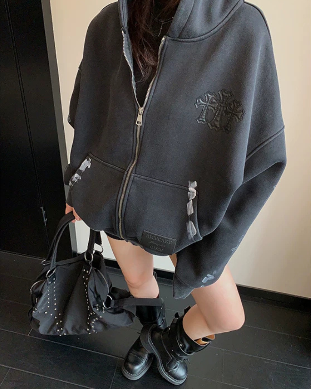 Chrome Hearts Style Zip-Up Hoodie YLS1074