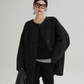Hood Scarf Mid Length Wool Coat SRS0358