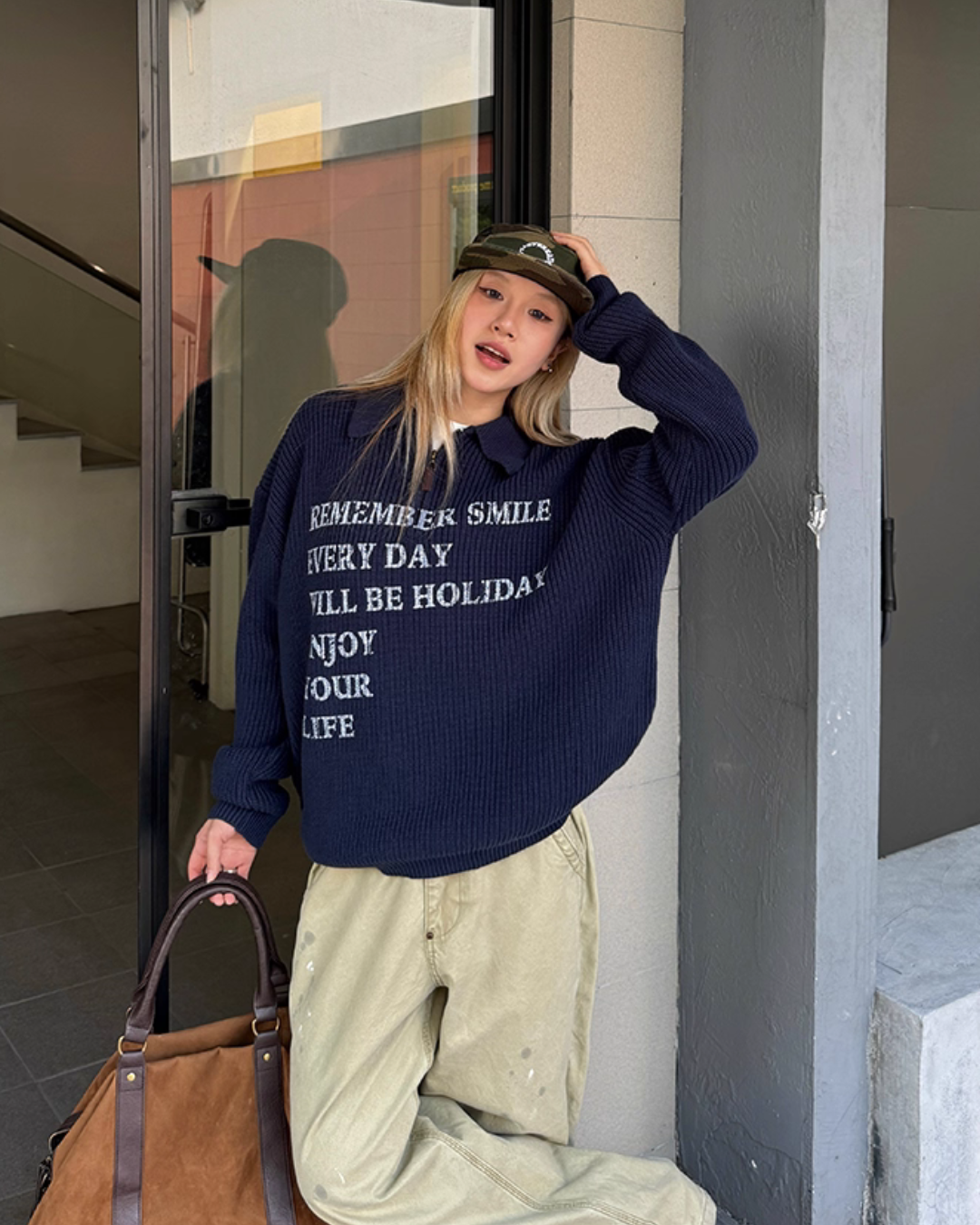 Half-zip Logo Knit Top CYE0017