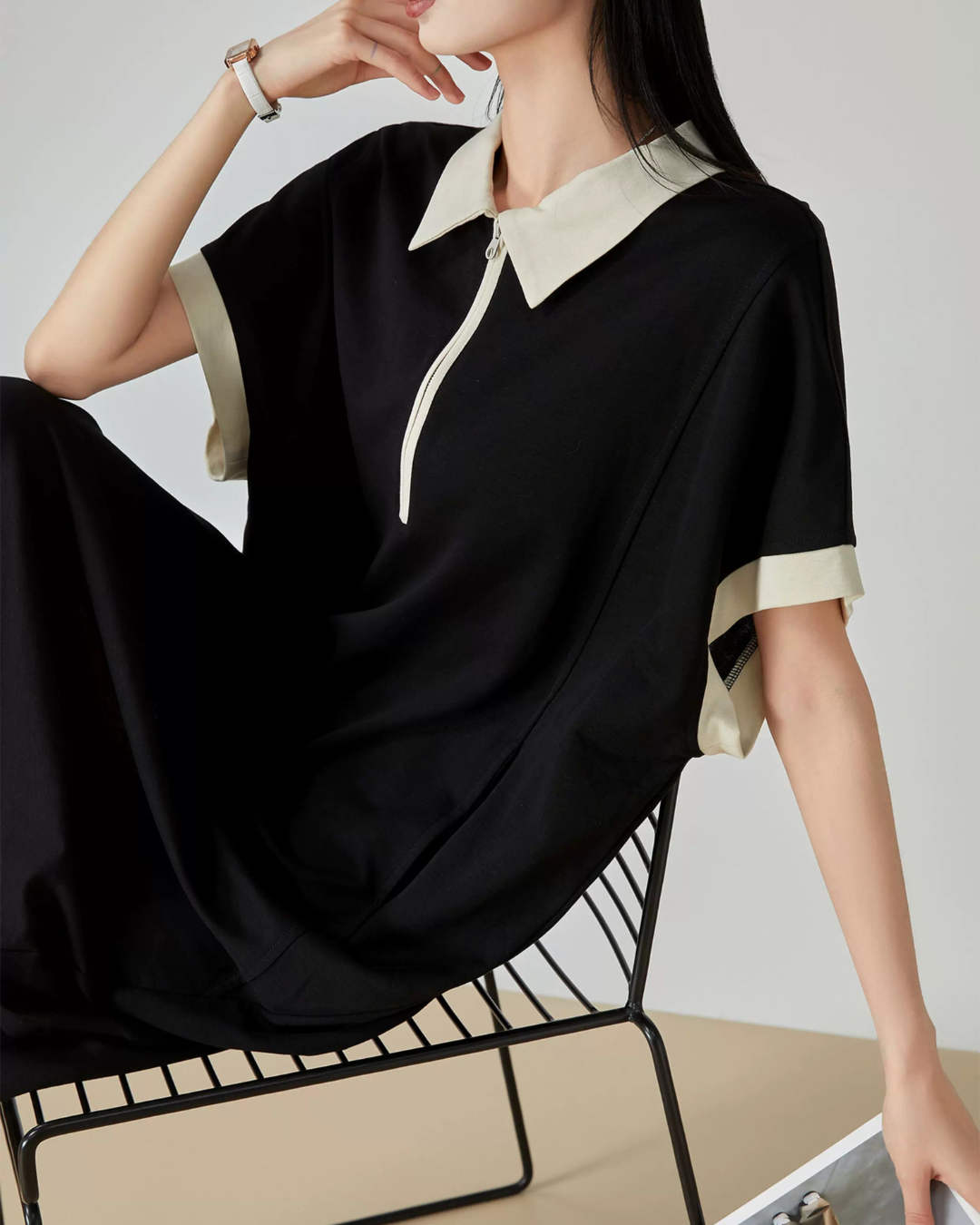 Bicolor Polo Mini Dress FER0122