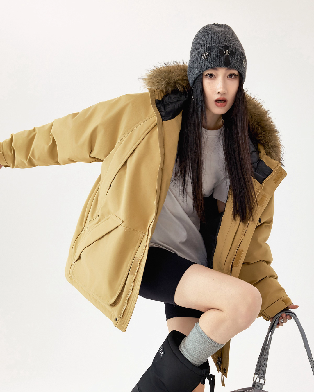 Fur Hood Down Jacket ICM0109