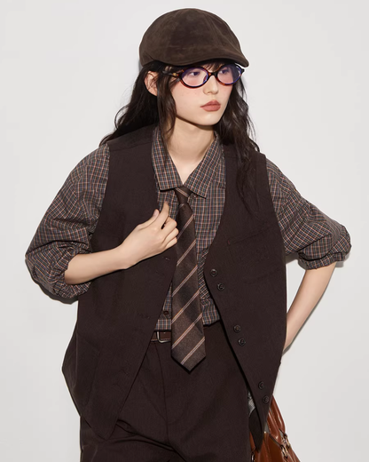 Vintage Wool Vest / Wool Knee-Length Shorts BBK0004