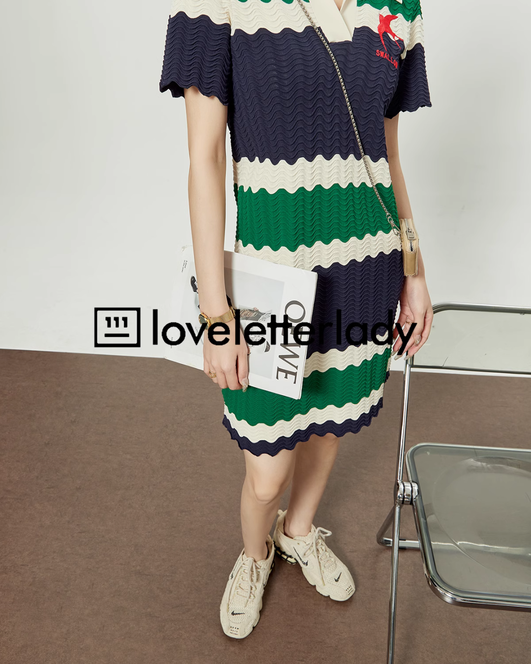 Wave Stripe Polo Dress LLA0196