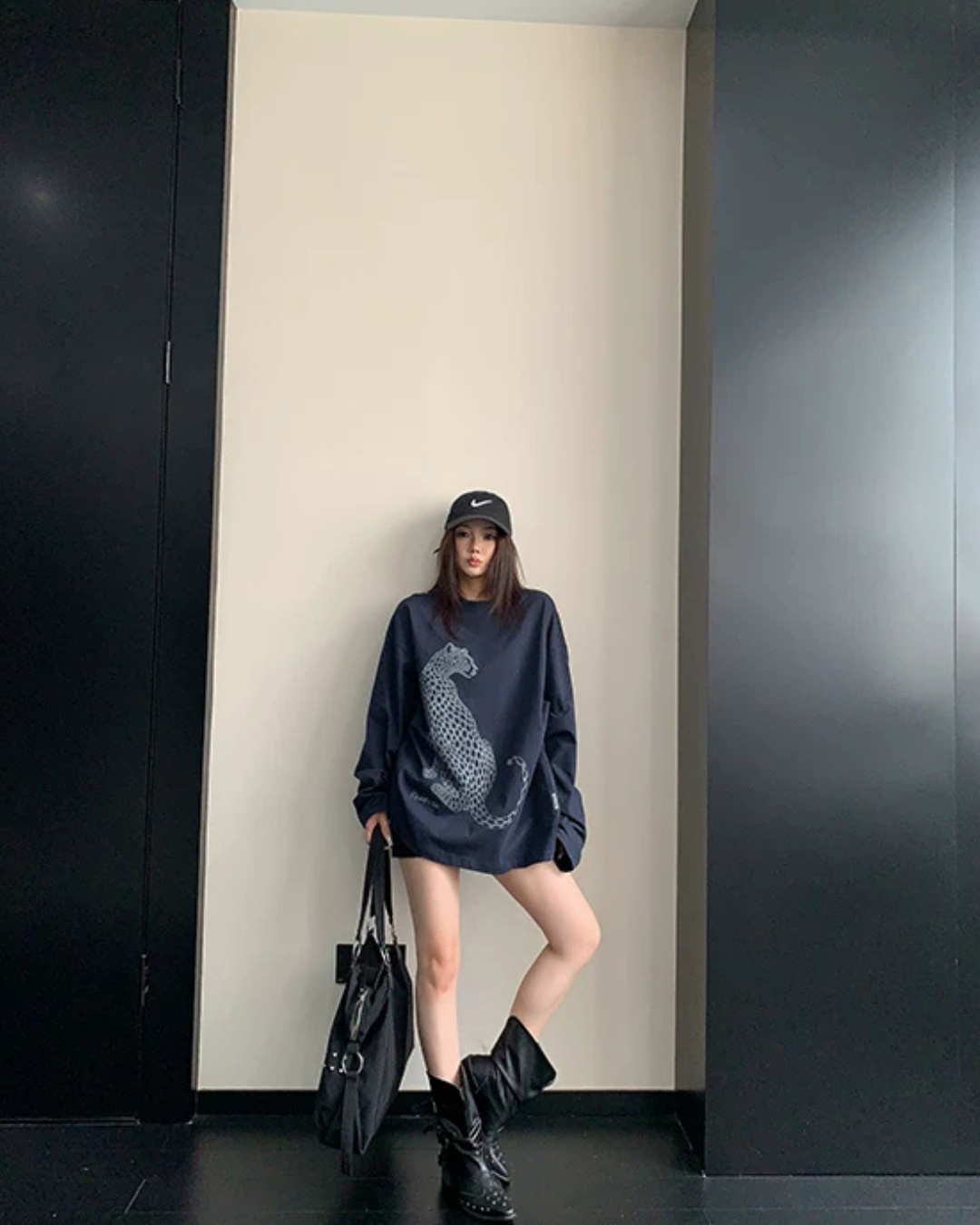Tiger Print Long-Sleeve T-Shirt YLS1035
