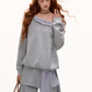 Stripe Lace Frill Off Shoulder Top / Flare Pants ASG0065