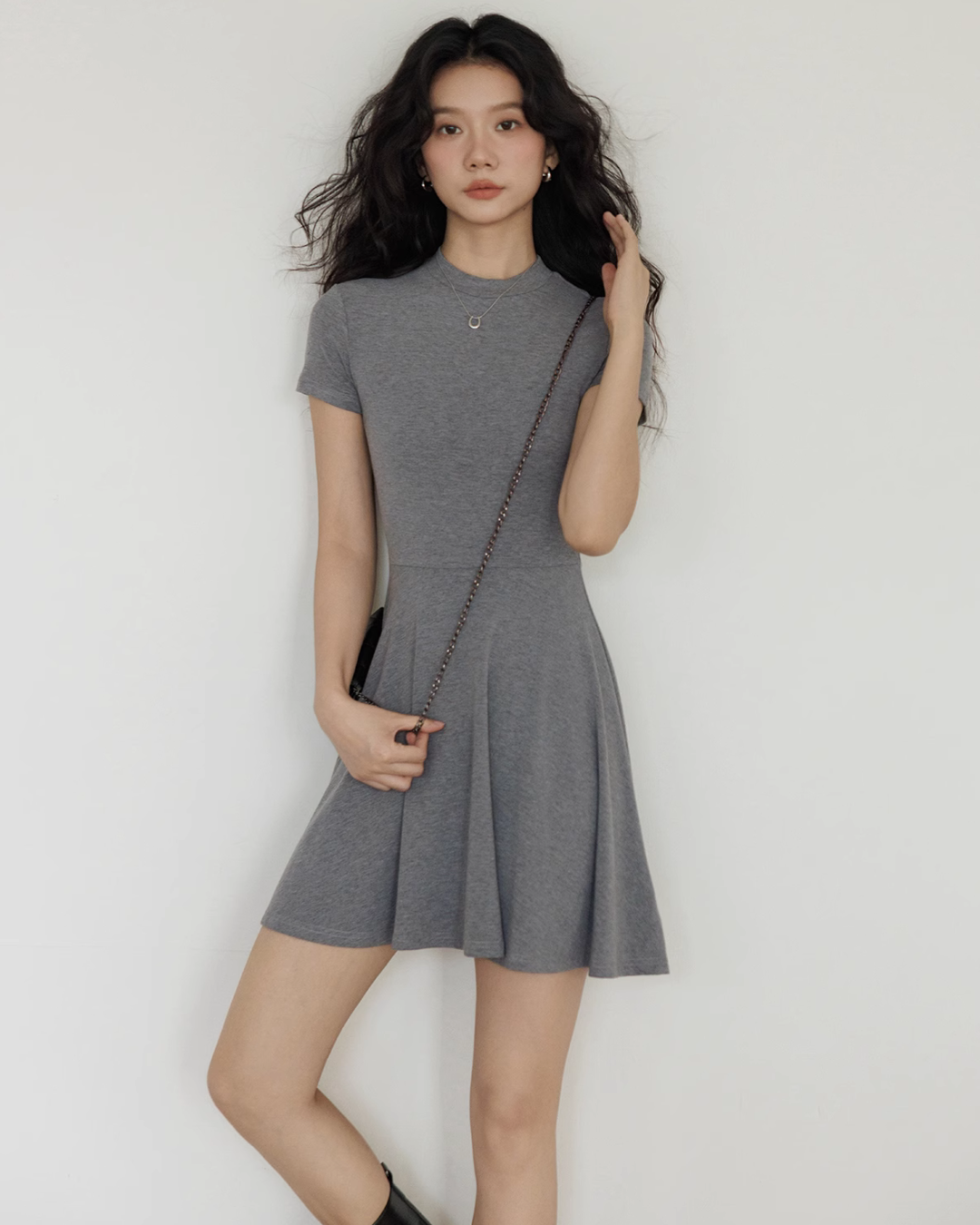 Mock Neck Tight Dress VAS0096