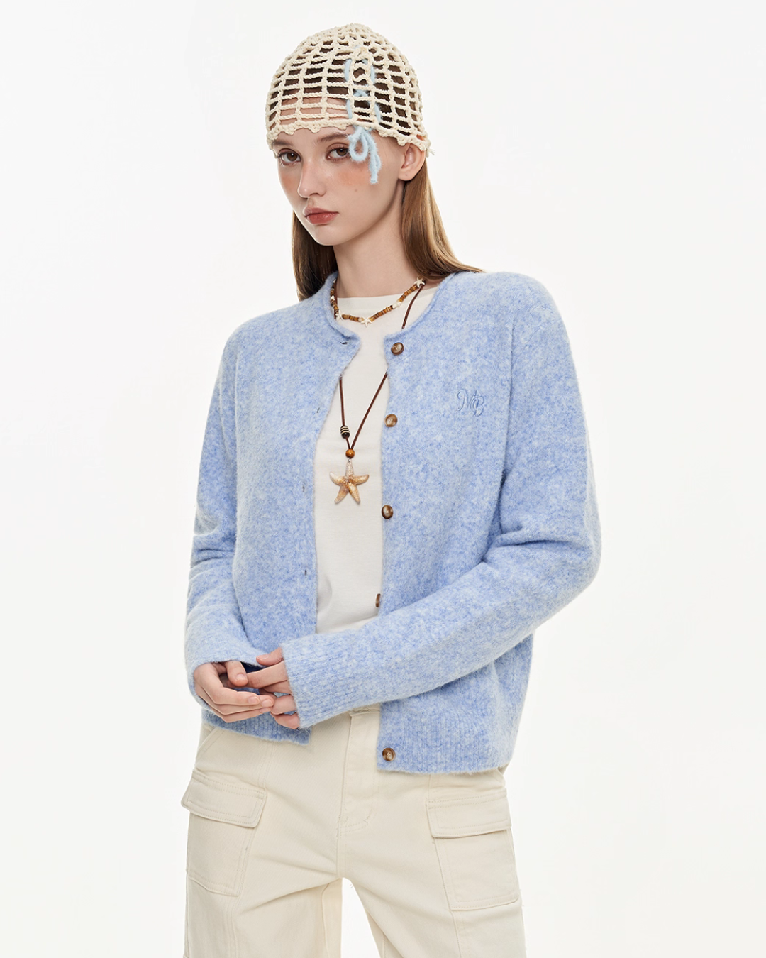 Round Neck Knit Cardigan MDB0009