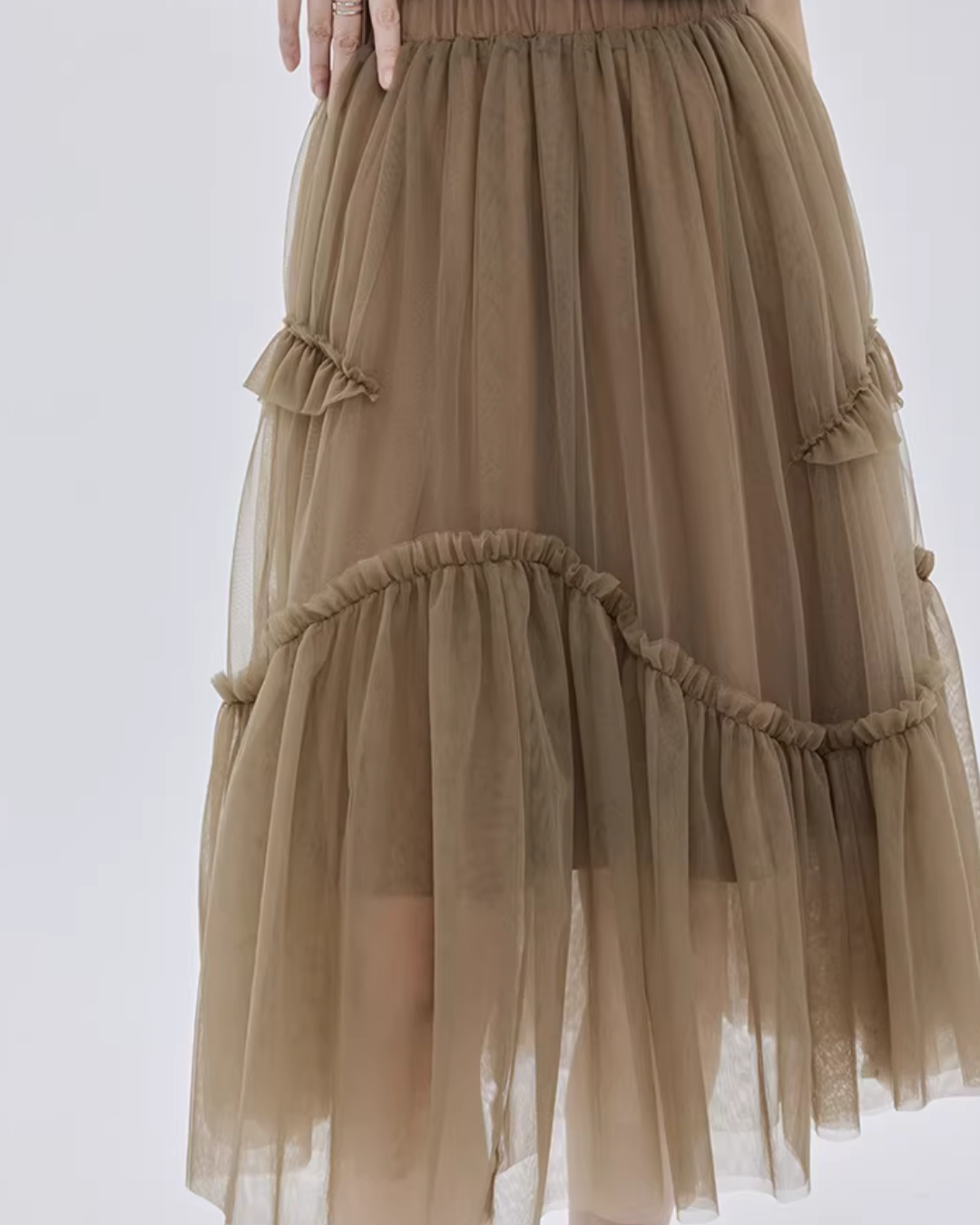 Ruffled Mid-Length Skirt SHN0028