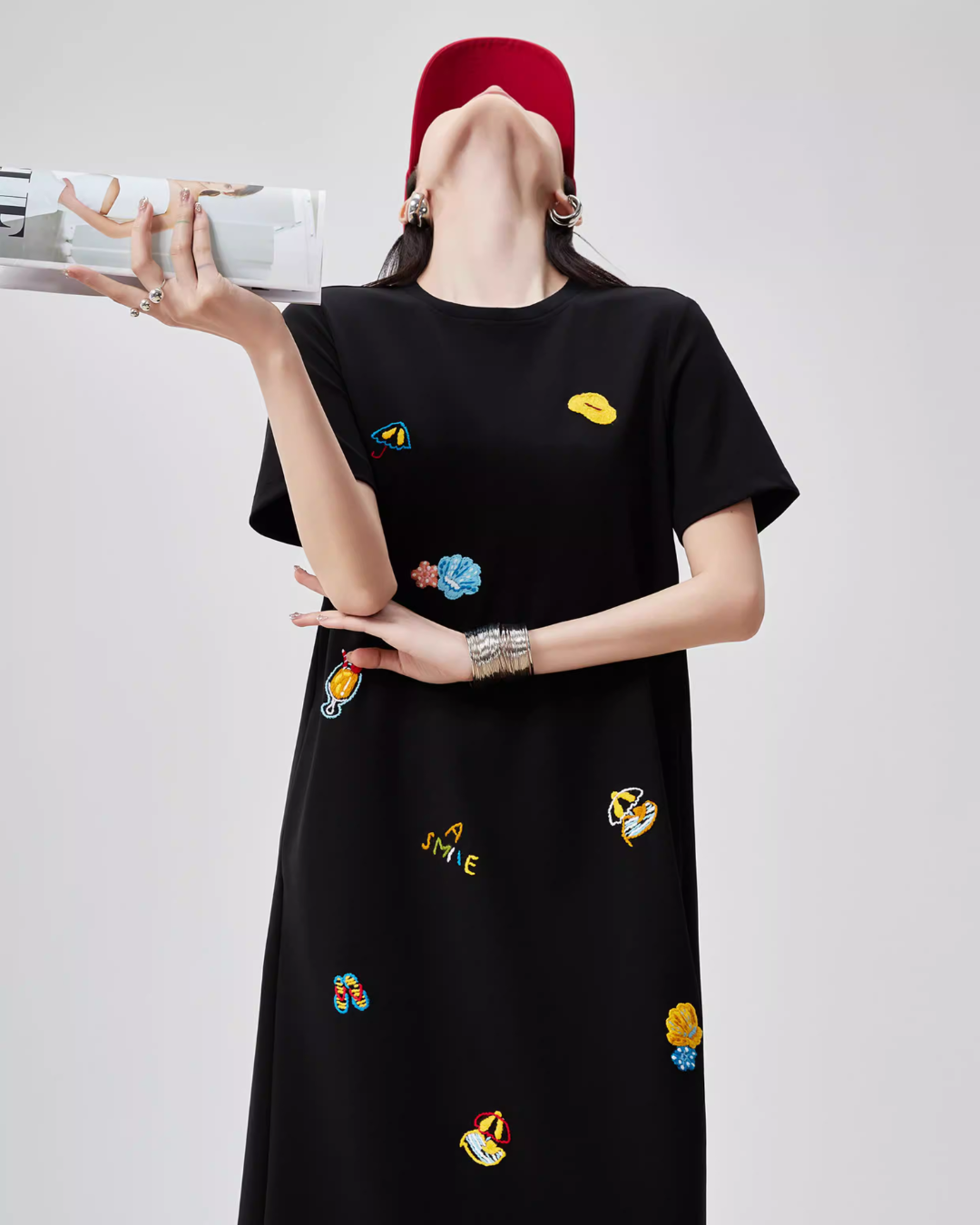 Embroidered T-Shirt Dress FER0104