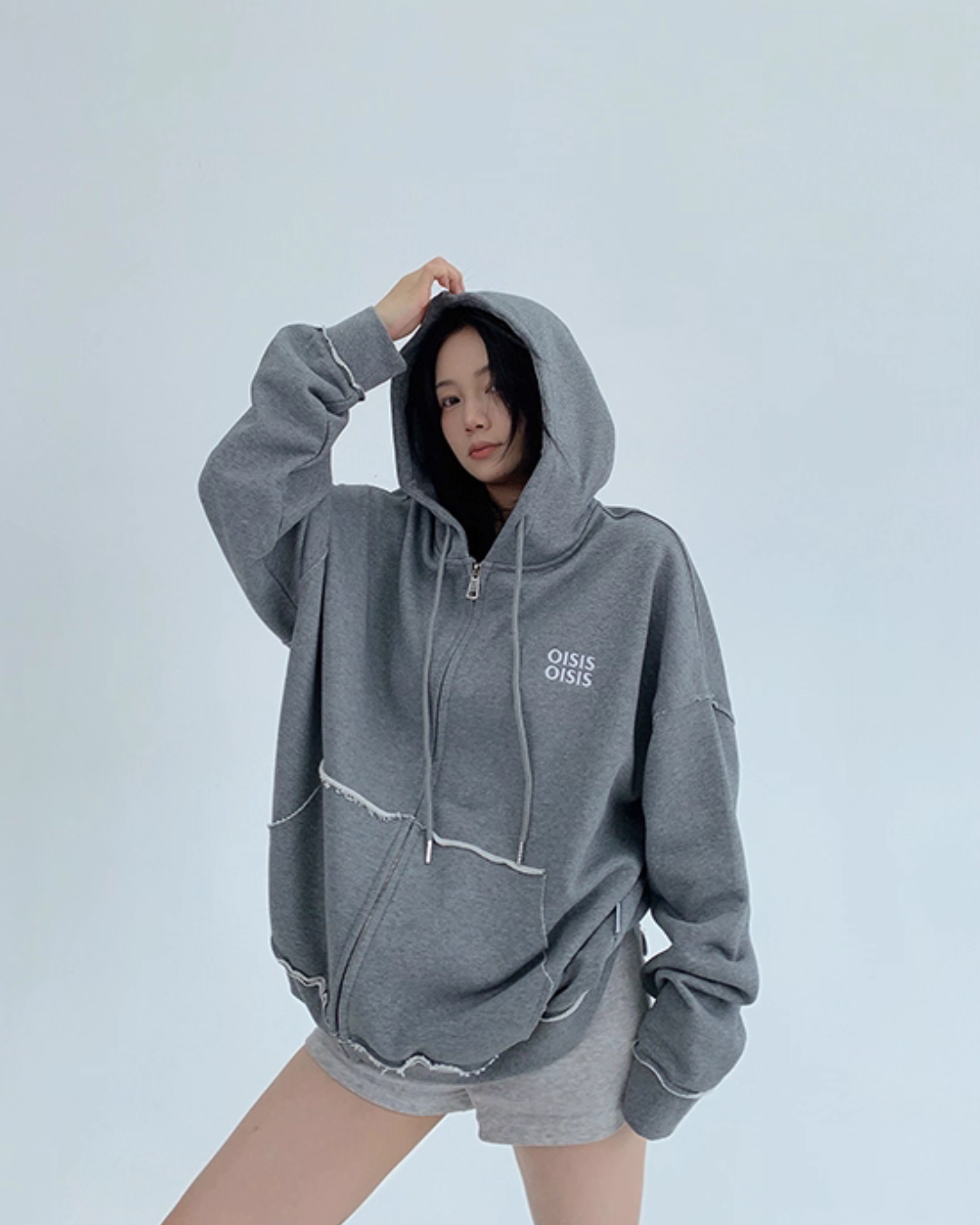 Oversized Zip-Up Hoodie YLS0940