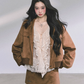 Wool Blazer Jacket/Mini Skirt/Frill Lace Blouse LAS0042