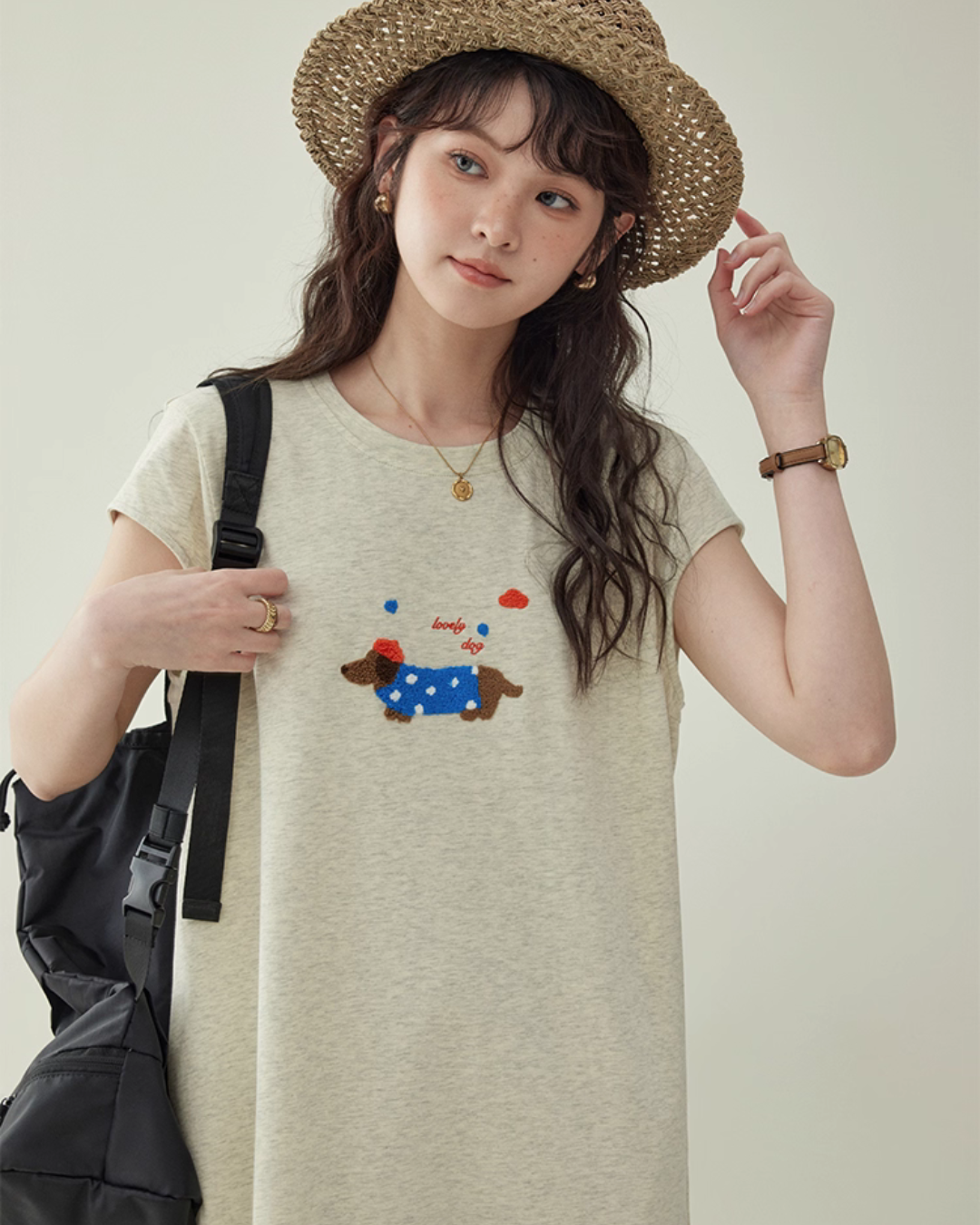 French Sleeve T-Shirt Dress AMU0035