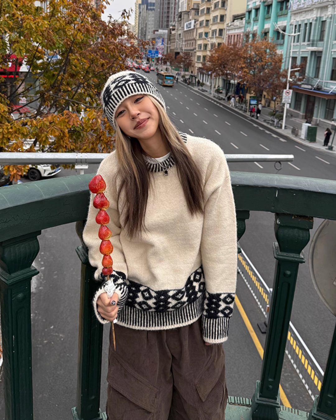 Crew Neck Jacquard Knit CYE0059