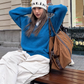 V-Neck Shaggy Knit Top CYE0028