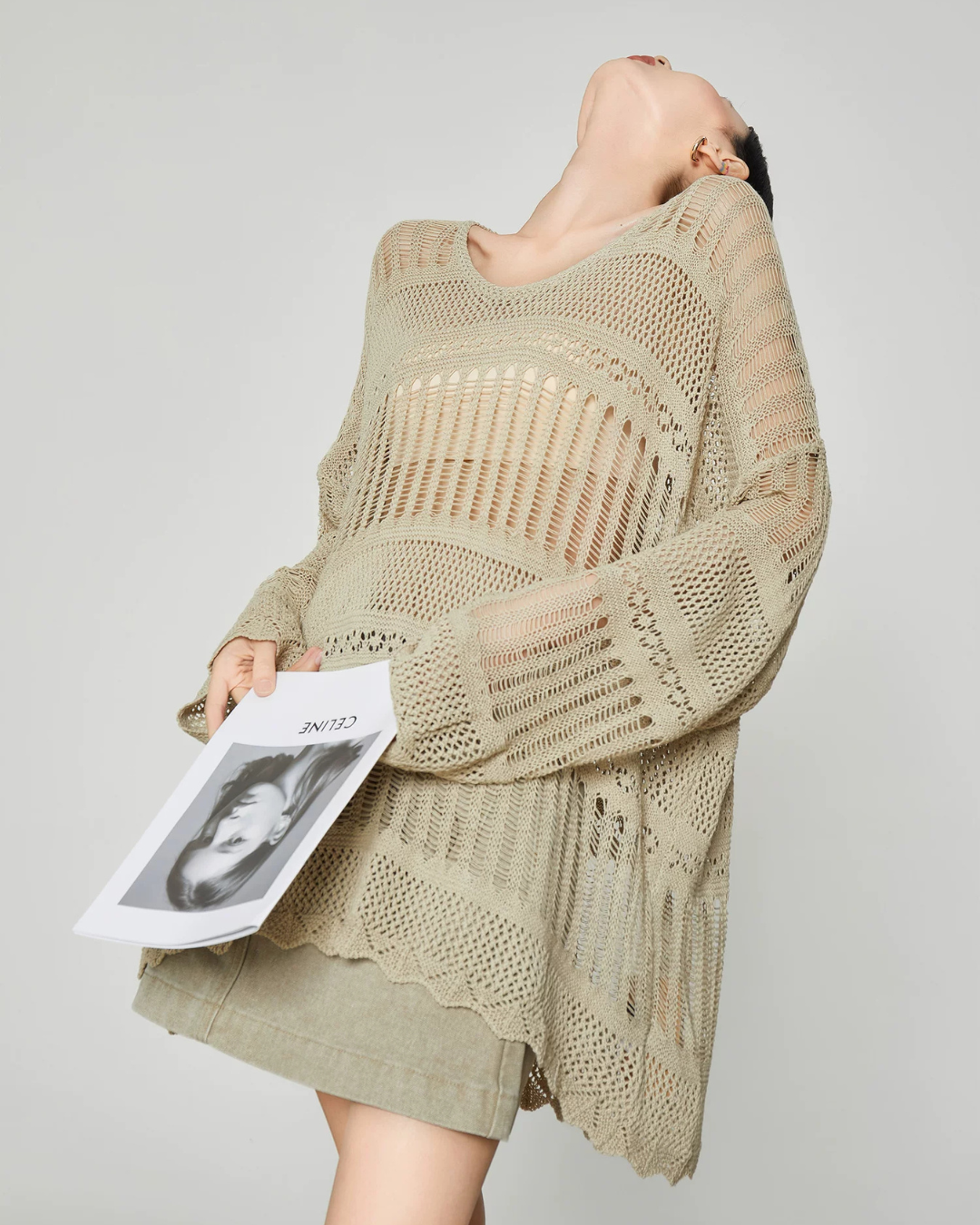 Sheer Oversized Knit Top FER0361