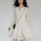 Round Neck Linen Long Sleeve Dress VAS0152