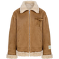 Faux Mouton Coat/Wide Denim Pants ELS0016