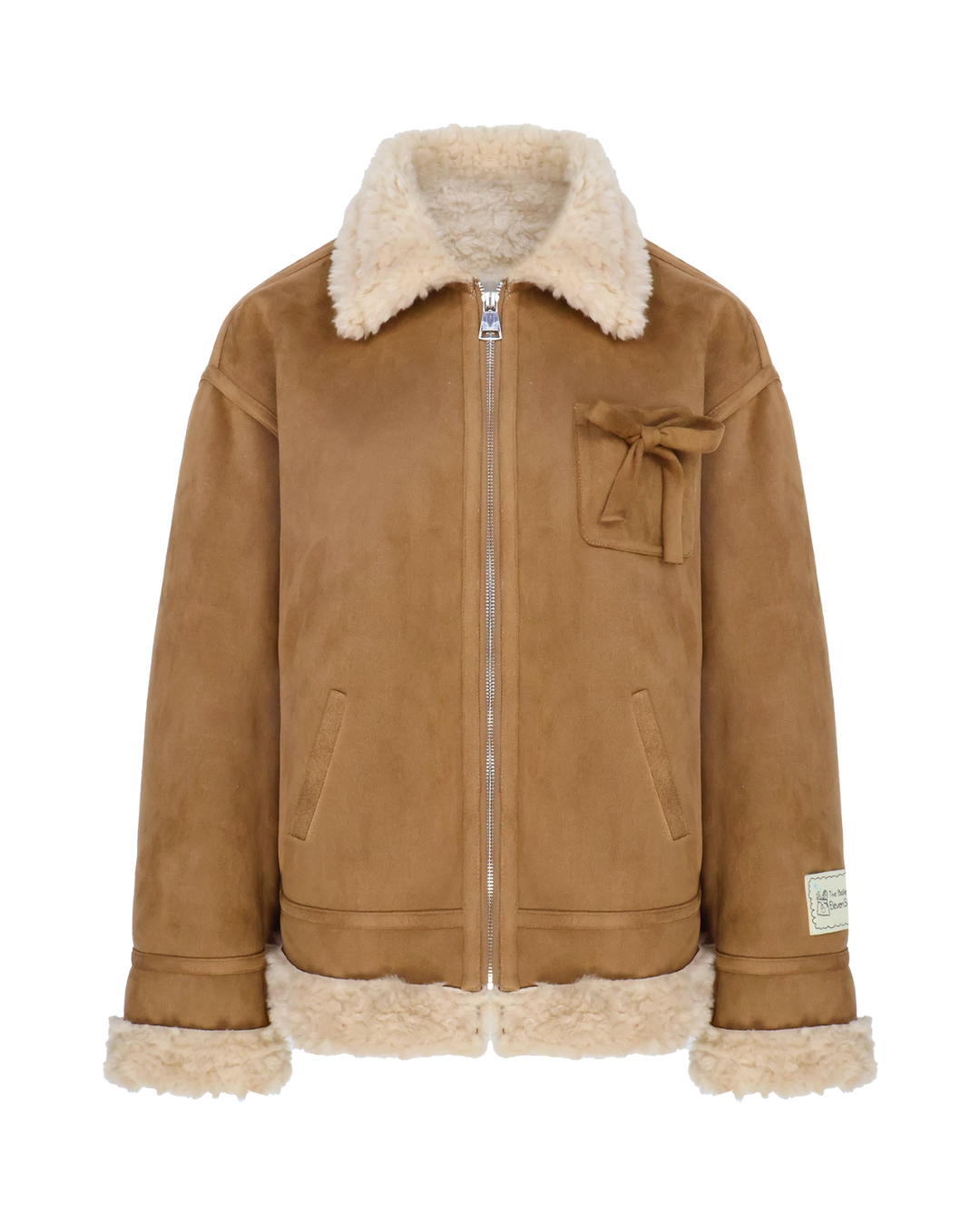 Faux Mouton Coat/Wide Denim Pants ELS0016