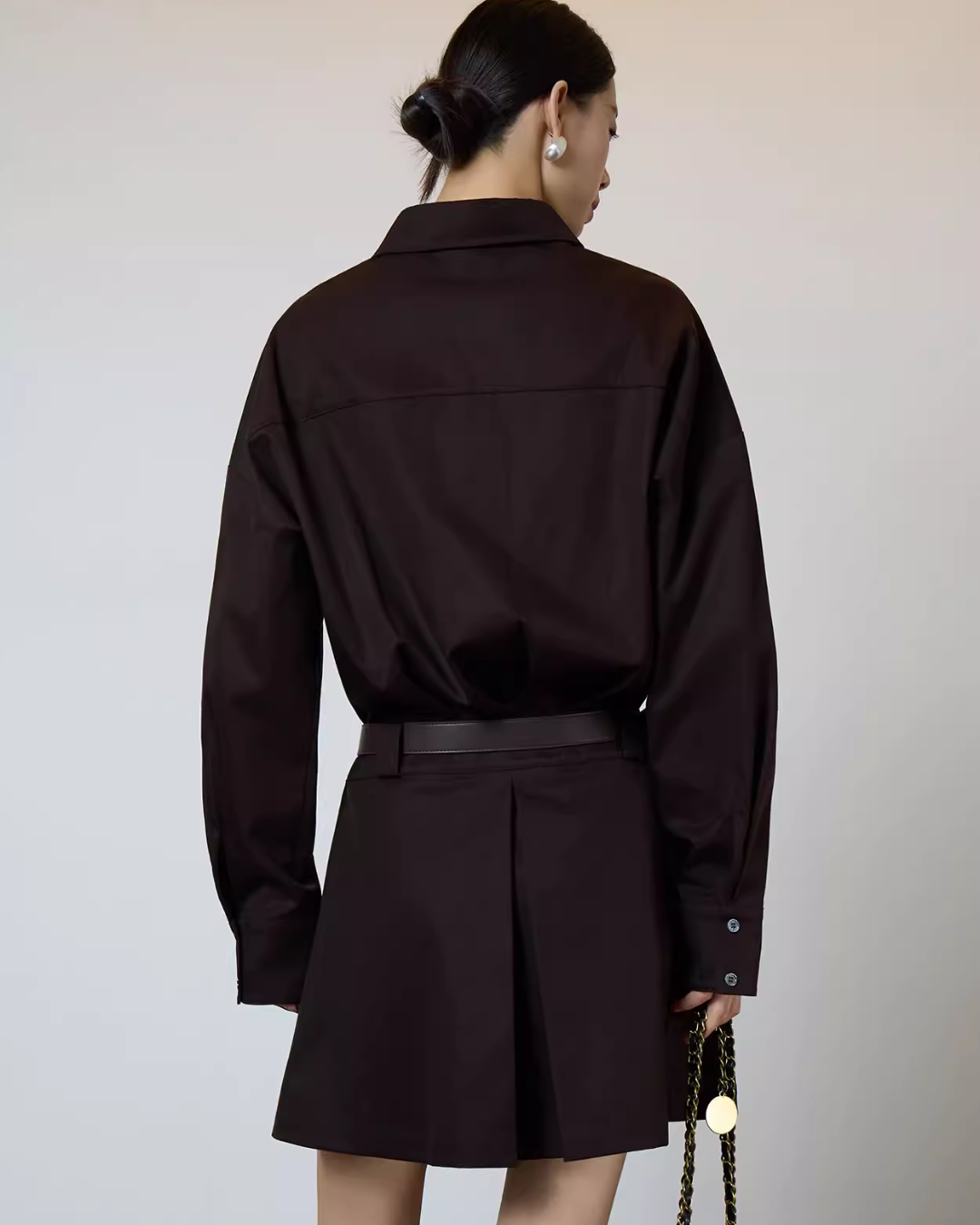 Vintage Brown Shirt Dress SUY0027