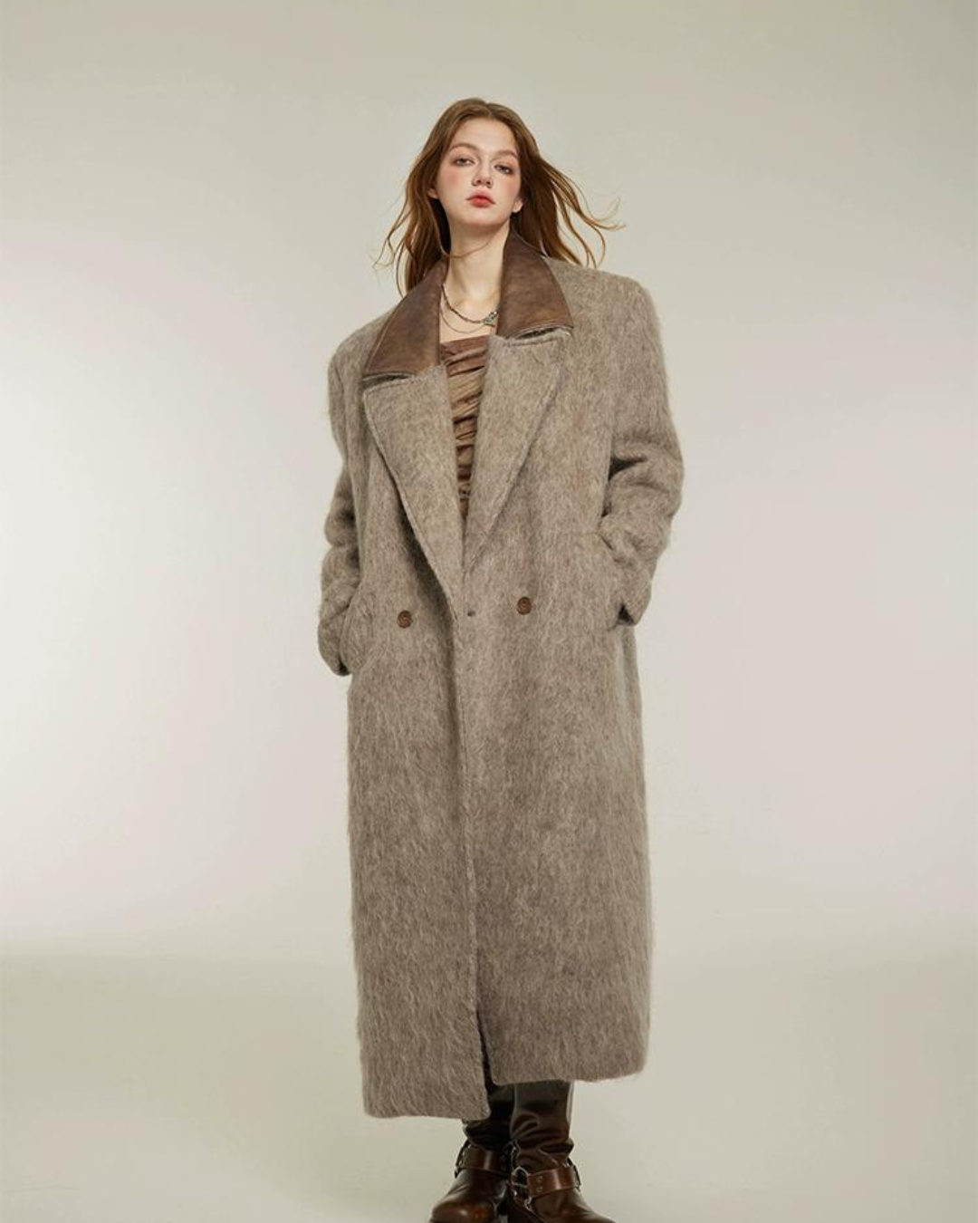 Big Color Elegant Shaggy Coat keb0002