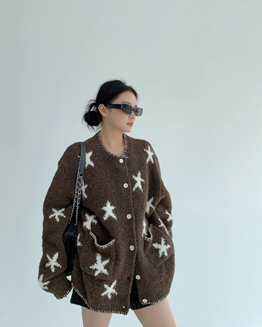 Star Patterned Knit Cardigan YLS1002