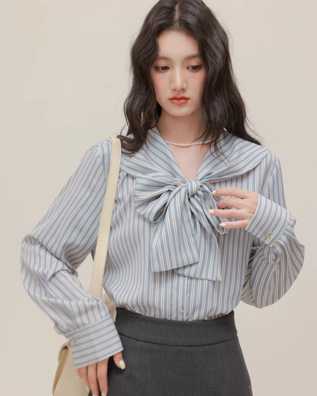 Bowtie Stripe Long Sleeve Shirt CHS0006