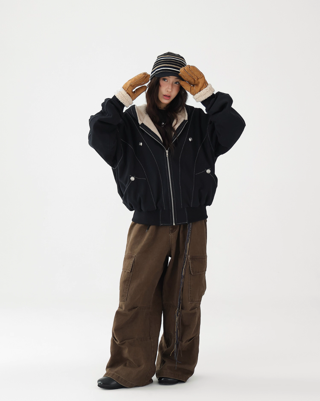 Stitch Fleece Hoodie Jacket ACS0326
