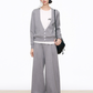 Two Piece Long Sleeve Top / Knit Wide Pants WEO0068
