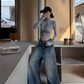 High Neck Ripped Design T-Shirt  ZRS0085
