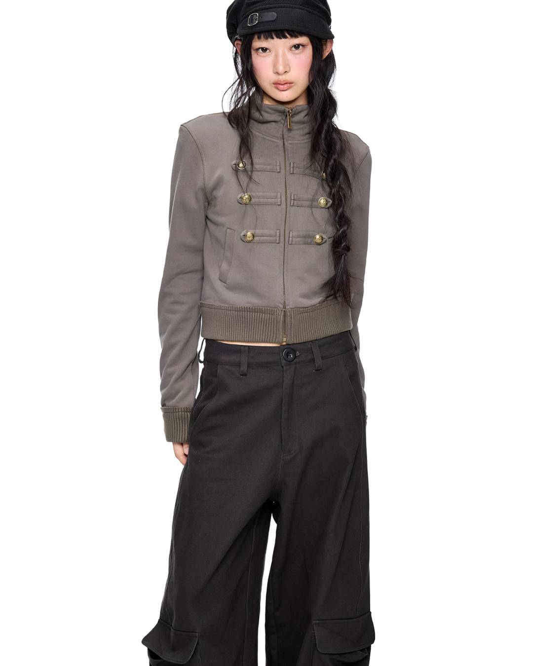 Napoleon Double-Breasted Stand Collar Jacket EZK0106