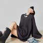 Black Rhinestone Sweatshirt Dress FER0068