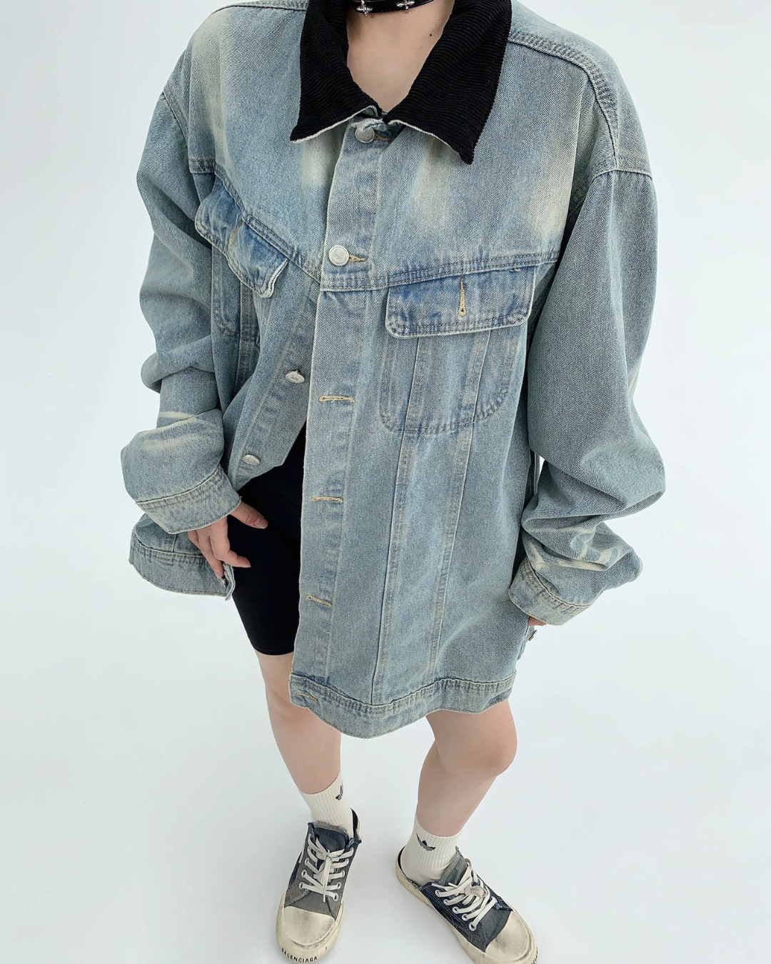 Back Logo Denim Jacket YLS0354