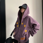 Patch Embroidered Distressed Hoodie  YLS1047