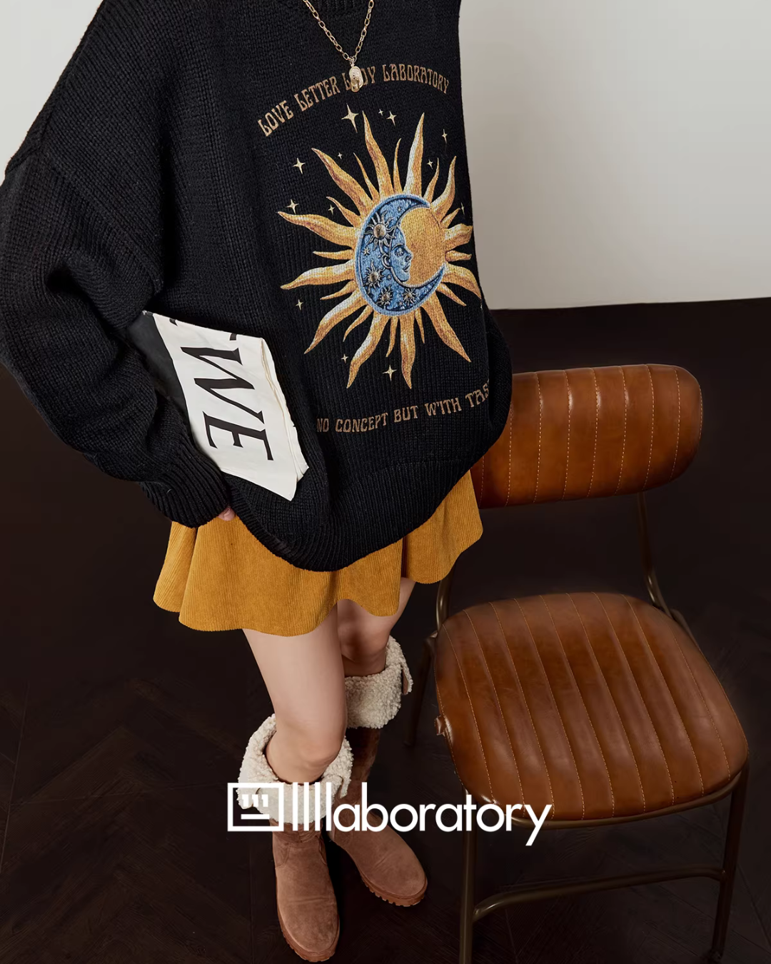 Moon Sun Knit Top / Pleated Mini Skirt LLA0602