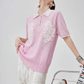 Sheer Short-Sleeve Polo Knit FER0261