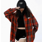 Loose Plaid Long Sleeve Shirt ICM0012