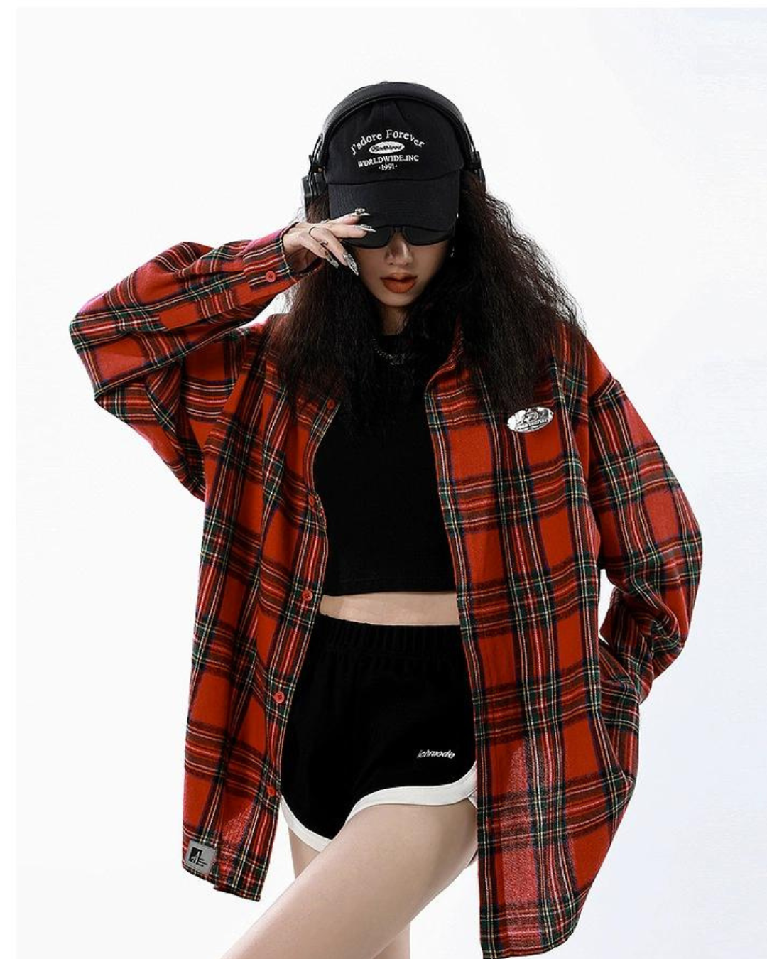 Loose Plaid Long Sleeve Shirt ICM0012