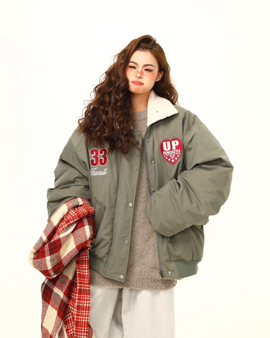 Retro Lambswool Collar Cotton Jacket WDZ0039