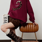 Tiger Tail Sweatshirt / Leopard Mini Skirt LLA0635
