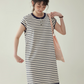 Striped Round Neck T-Shirt Dress AMU0037