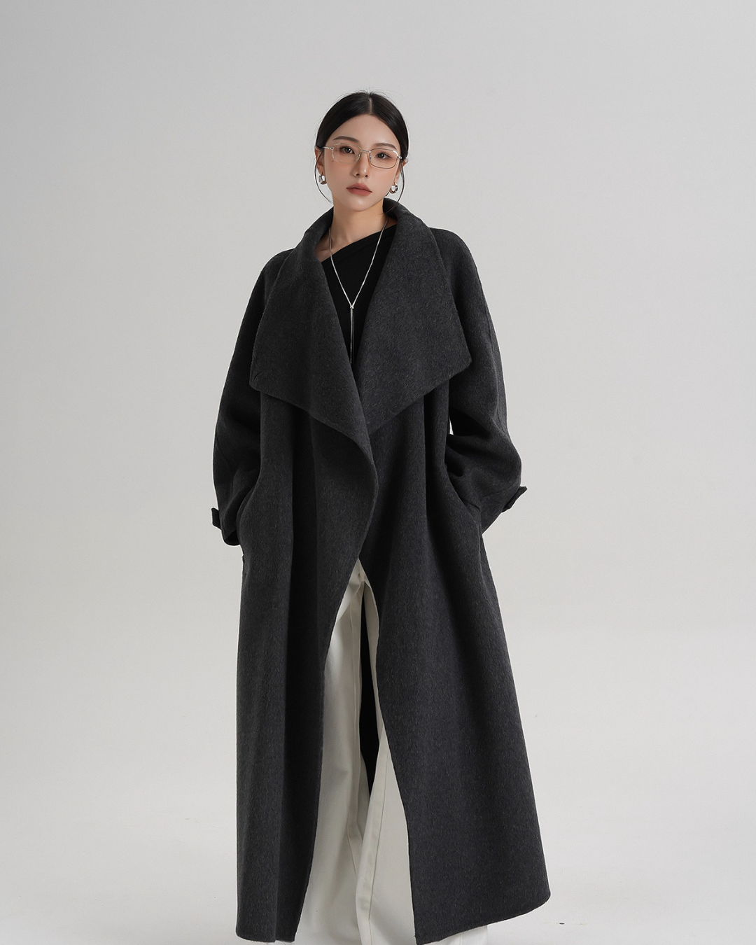 Tie Waist Wool Coat SRS0362